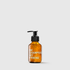 Amber glass bottle with black pump labeled "BE SHAMPOO MY FRIEND" containing linden blossom shampoo.
