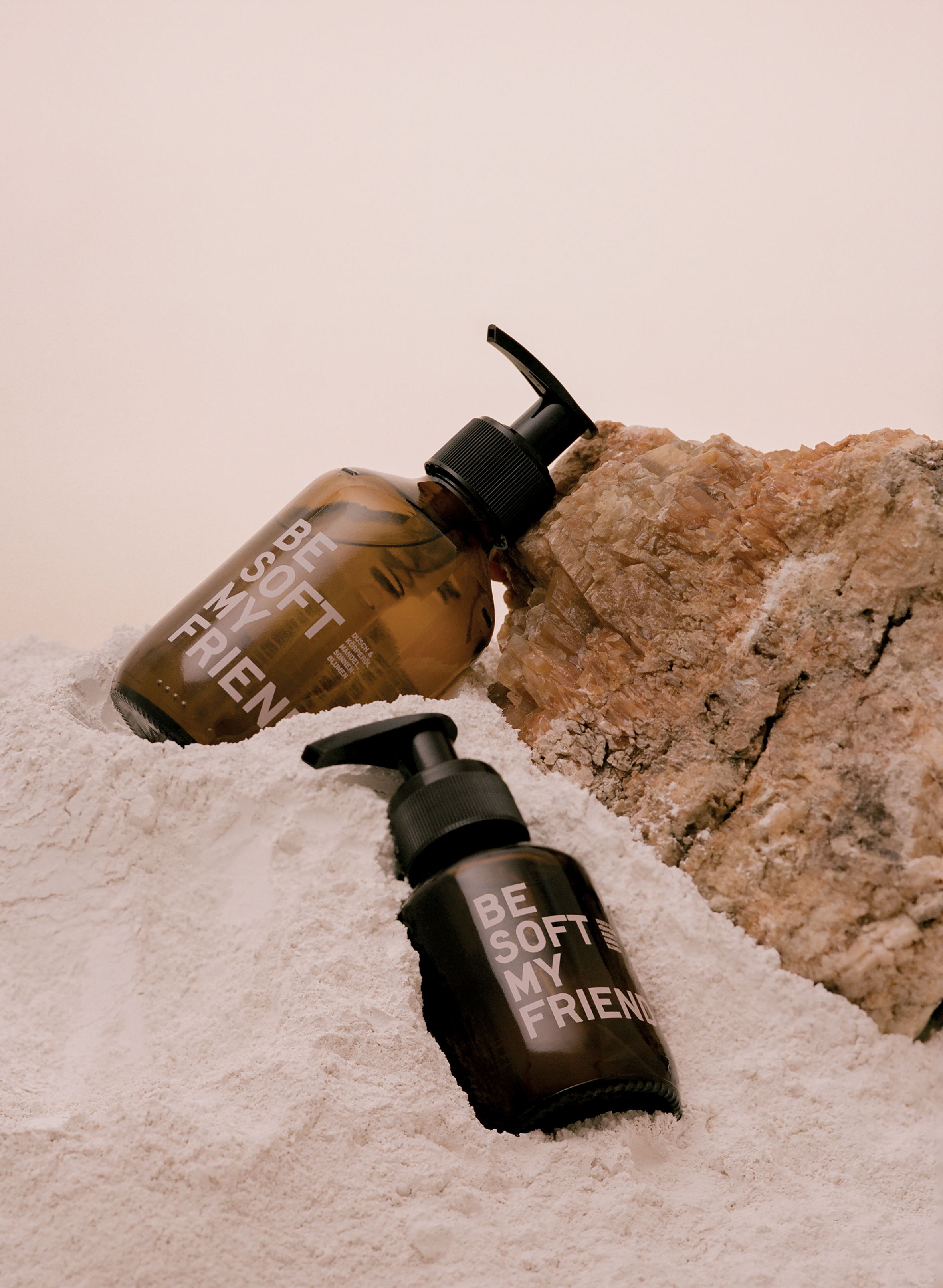 BE SOFT MY FRIEND Design vegan shower and body oil, natural body care for shower and skin