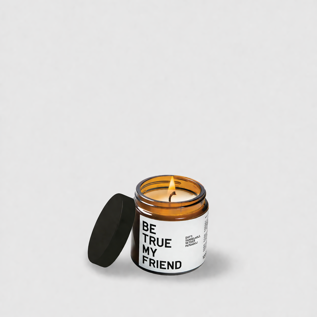 BE TRUE Duftkerze Vetiver Patchouli Ho Holz Sandelholz Kakao Bitterorange 120ml