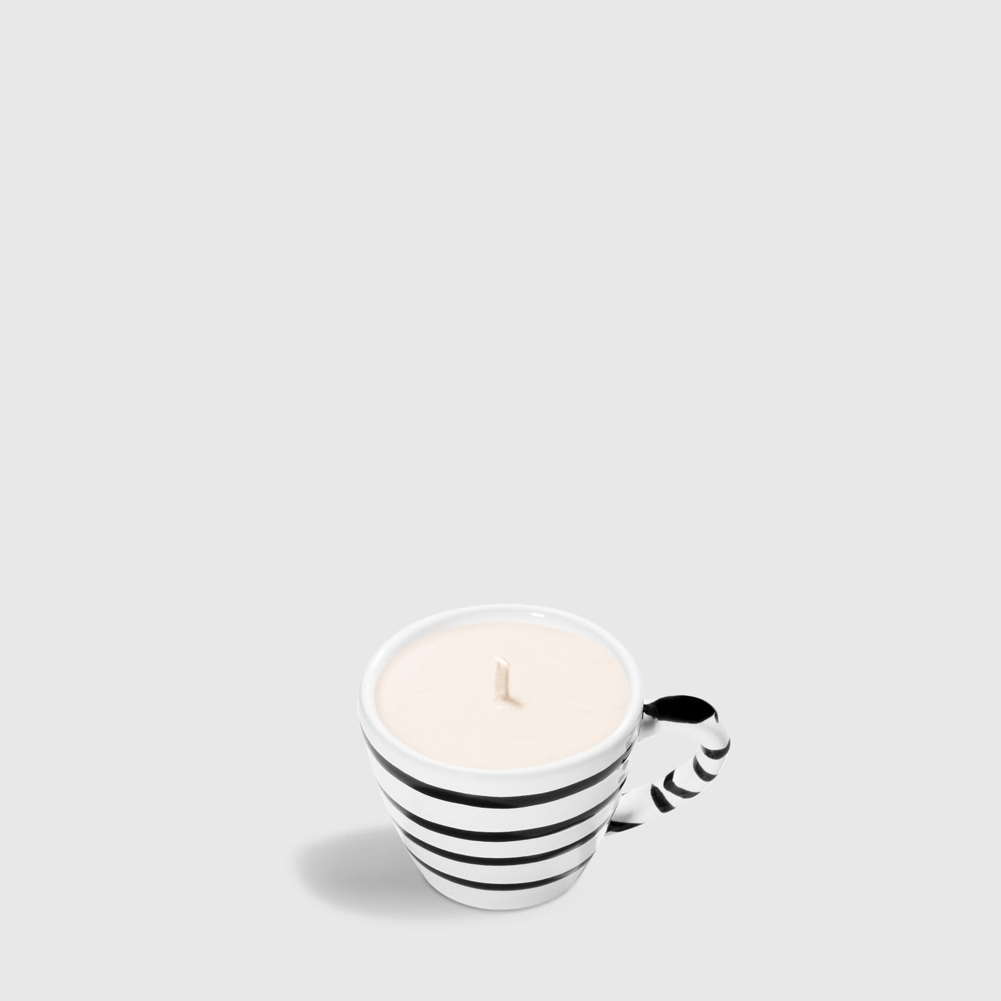 Gmundner Espresso Tasse schwarz geflammt Kerze (mit Henkel) 60ML