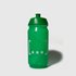 Green translucent cycling water bottle with white geometric print and push-pull cap.