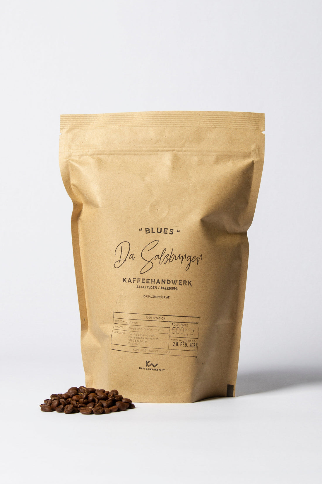 Da Salzburger Kaffee "BLUES" (100%  Arabica Kaffeebohnen / 500g)