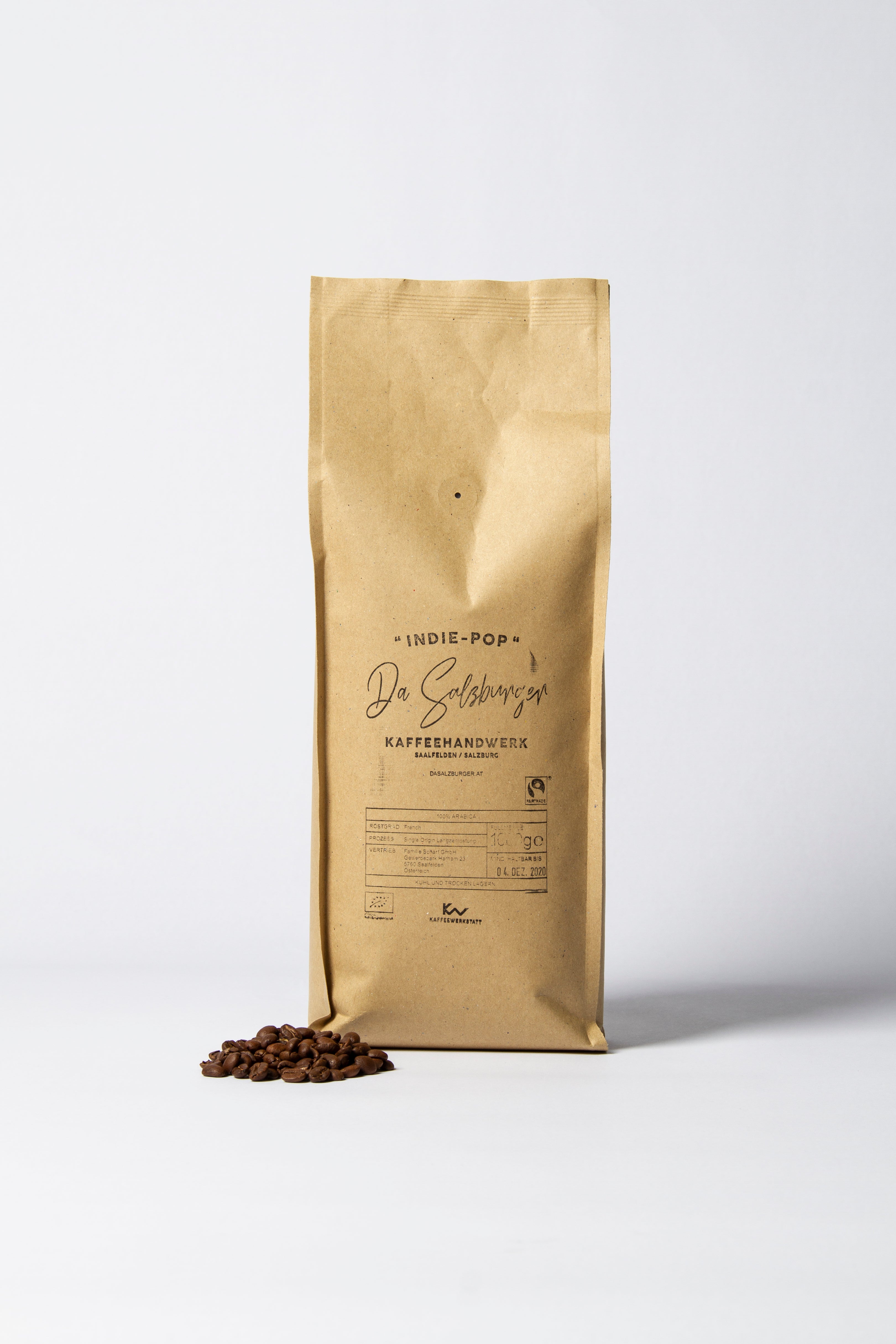 Da Salzburger Kaffee "INDI POP" / Fairtrade &amp; Bio Arabica / 1er Blend / 1kg