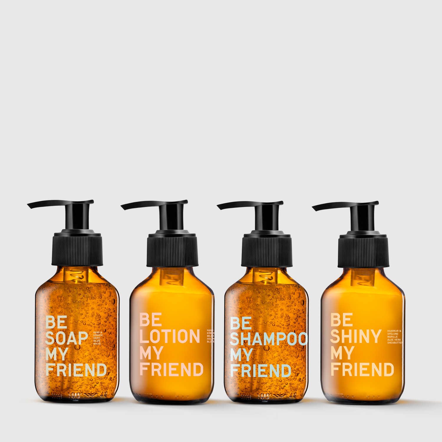 STARTER SET KÖRPER &amp; HAARE SMALL mit SOAP, LOTION, SHAMPOO, SHINY BUNDLE je 100ML