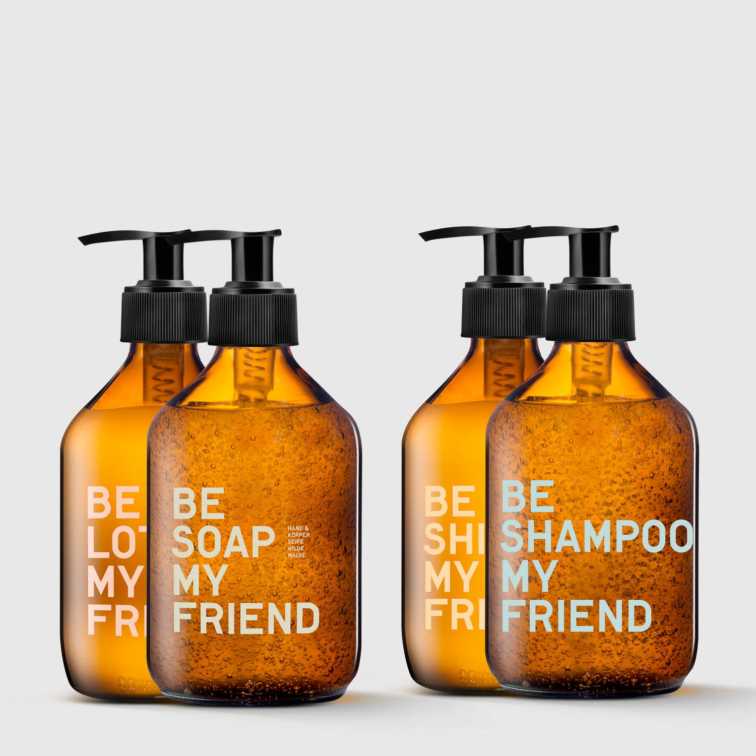STARTER SET KÖRPER &amp; HAARE MEDIUM mit SOAP, LOTION, SHAMPOO, SHINY BUNDLE je 300ML