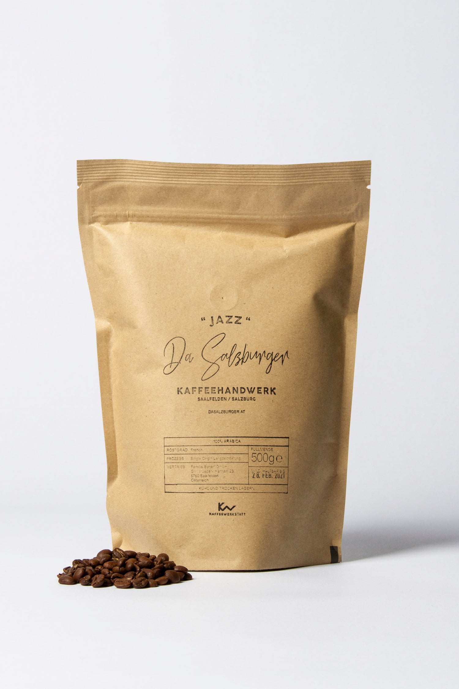 Da Salzburger Kaffee "JAZZ" / 100% Arabica Bohnen / 3er Blend / 500g