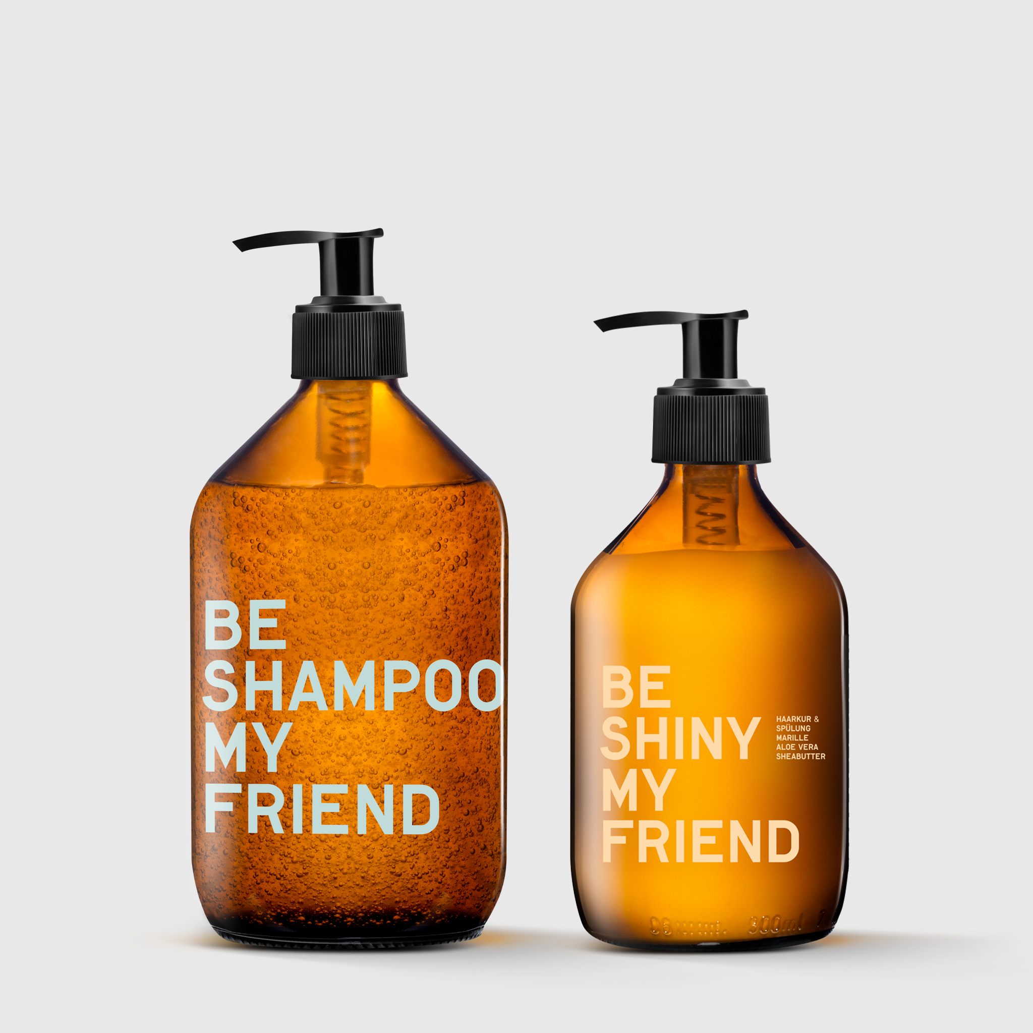 BE SHAMPOO 500ML &amp; SHINY 300ML BUNDLE Vegane Haarpflege