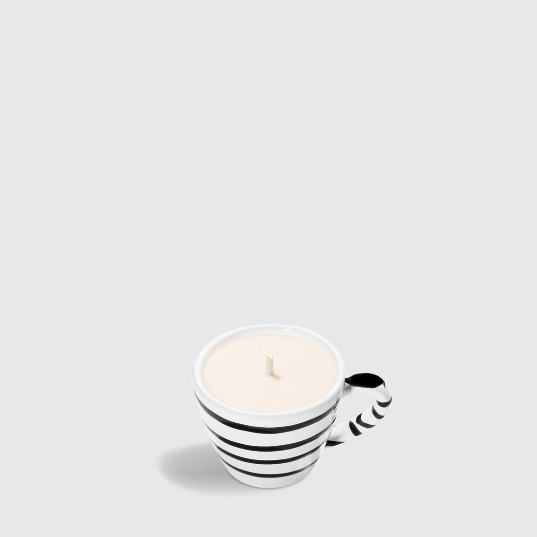 Gmundner Espresso Tasse schwarz geflammt Kerze (mit Henkel) 60ML