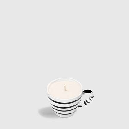 Gmundner Espresso Tasse schwarz geflammt Kerze (mit Henkel) 60ML