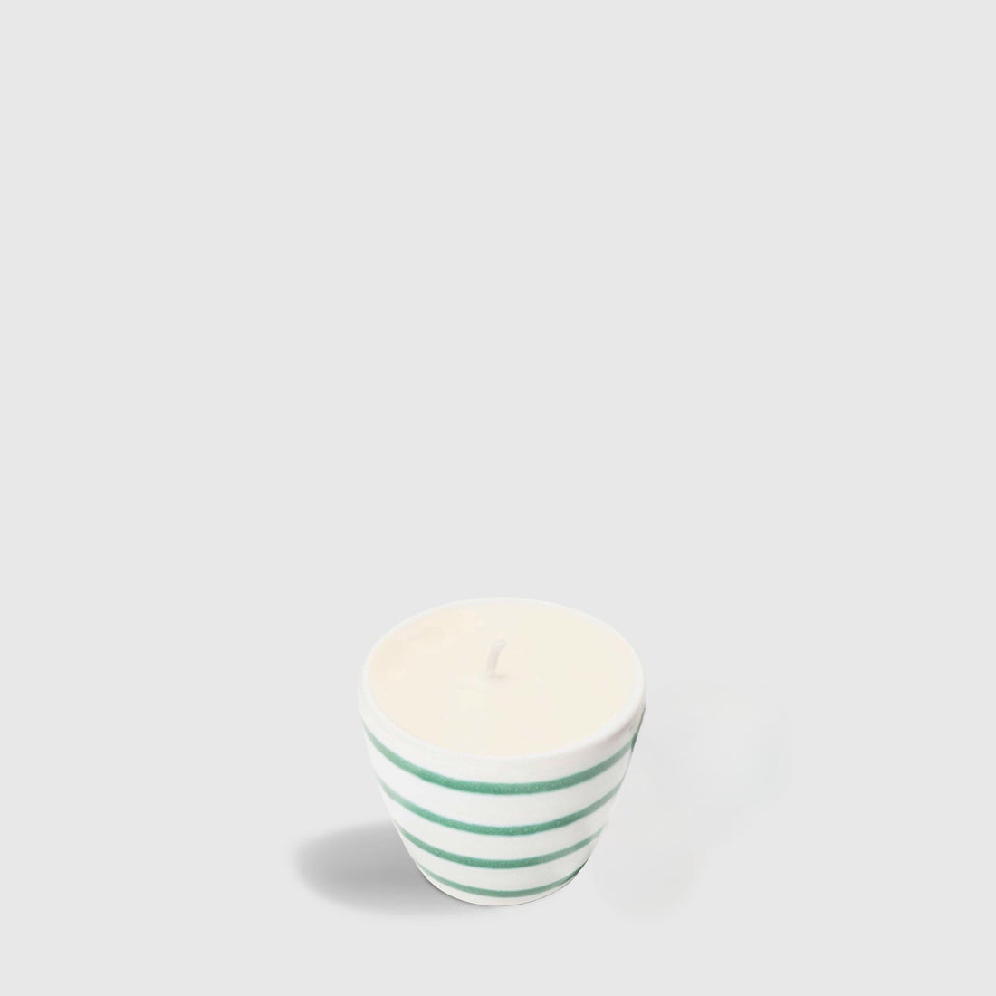 Gmundner Espresso Tasse grün geflammt Kerze creme (ohne Henkel) 60ML