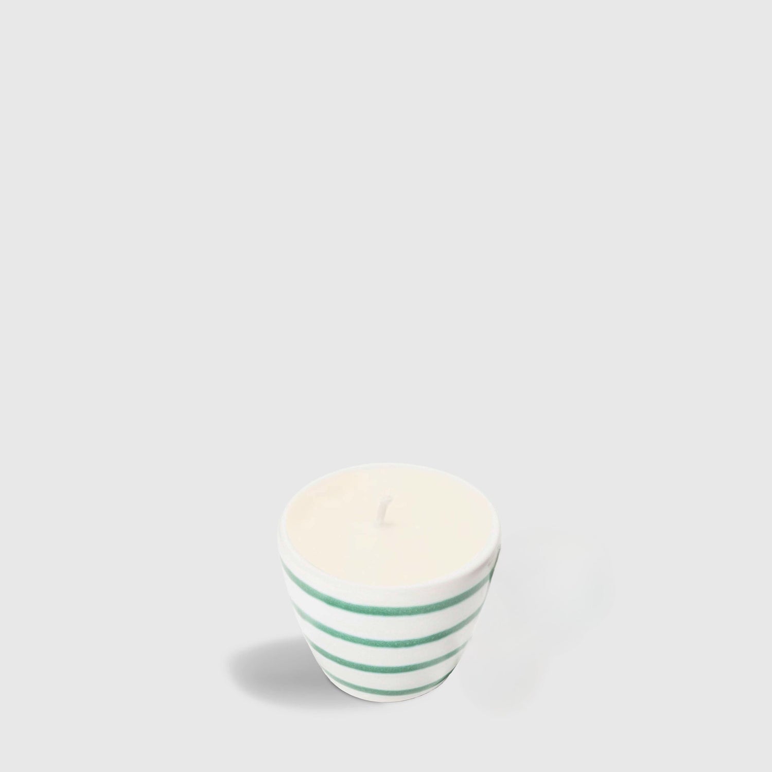 Gmundner Espresso Tasse grün geflammt Kerze creme (ohne Henkel) 60ML