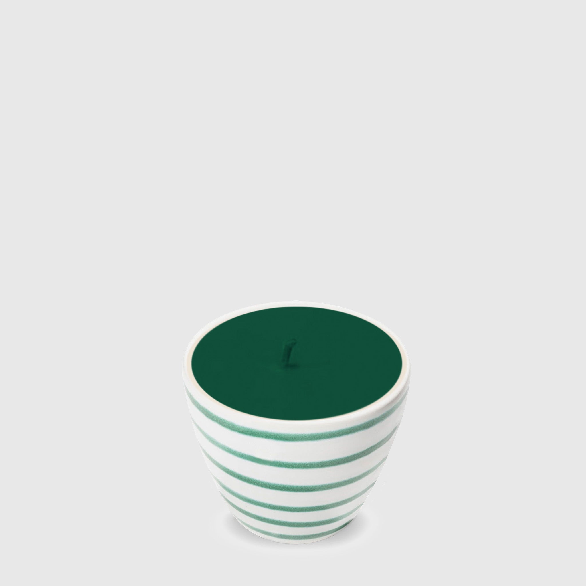 Gmundner Tasse ohne Henkel grün geflammt Kerze grün 180ML